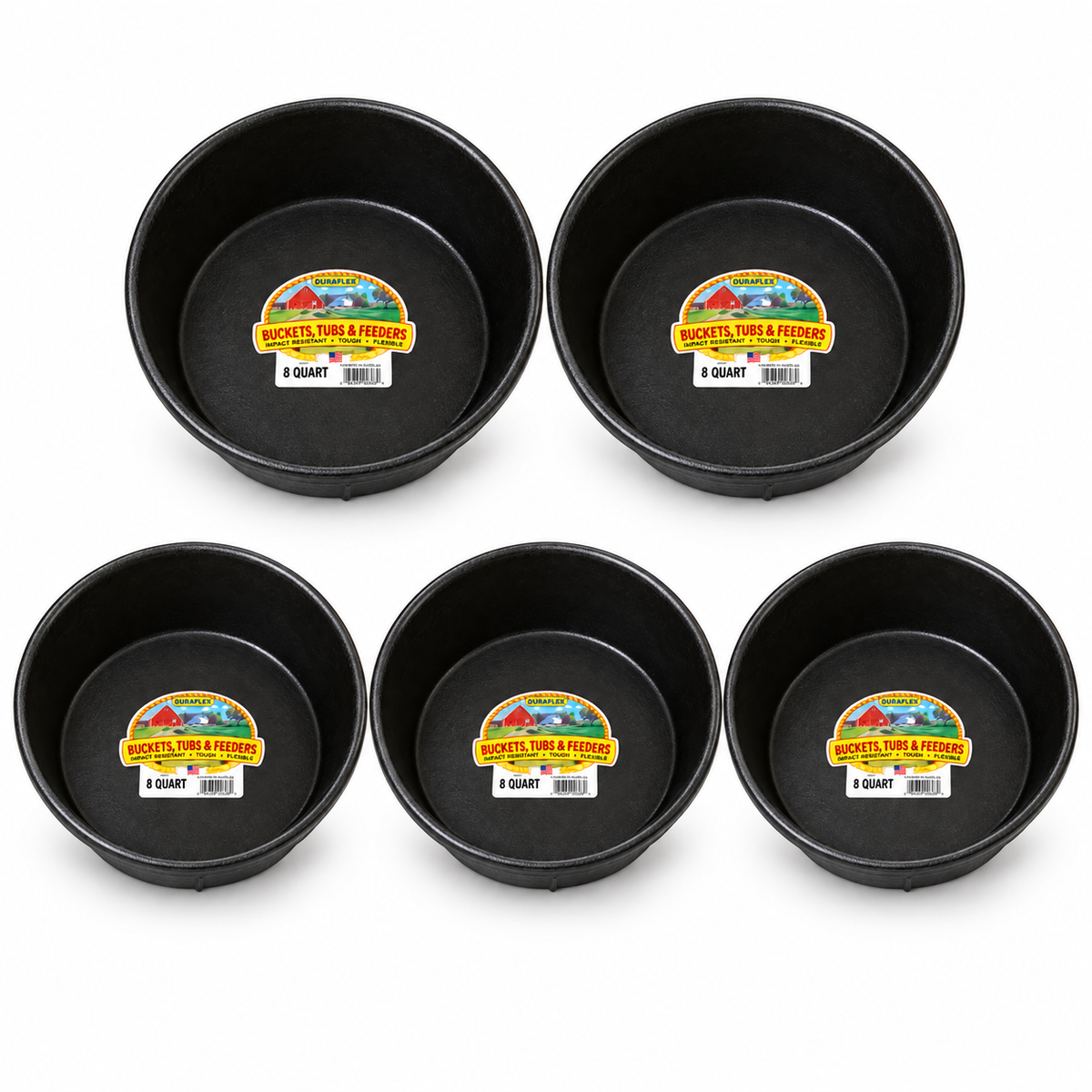 Little Giant DuraFlex Rubber Feed Pan - 8 Quarts - 5 pack, part 11593572x5