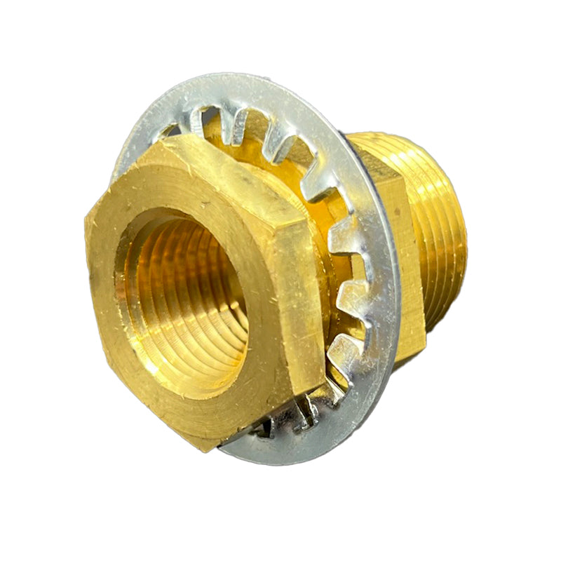 Miraco 191 Brass Bulkhead Fitting 1/2" — EquiFount Valve Replacement Part - additional view 1