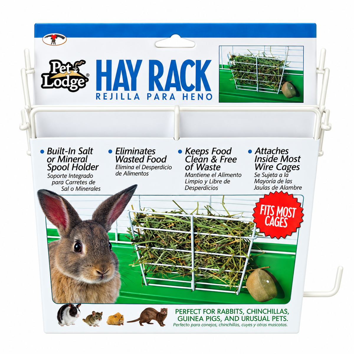 Pet Lodge Wire Rabbit Hay Rack, white metal, part 19825667