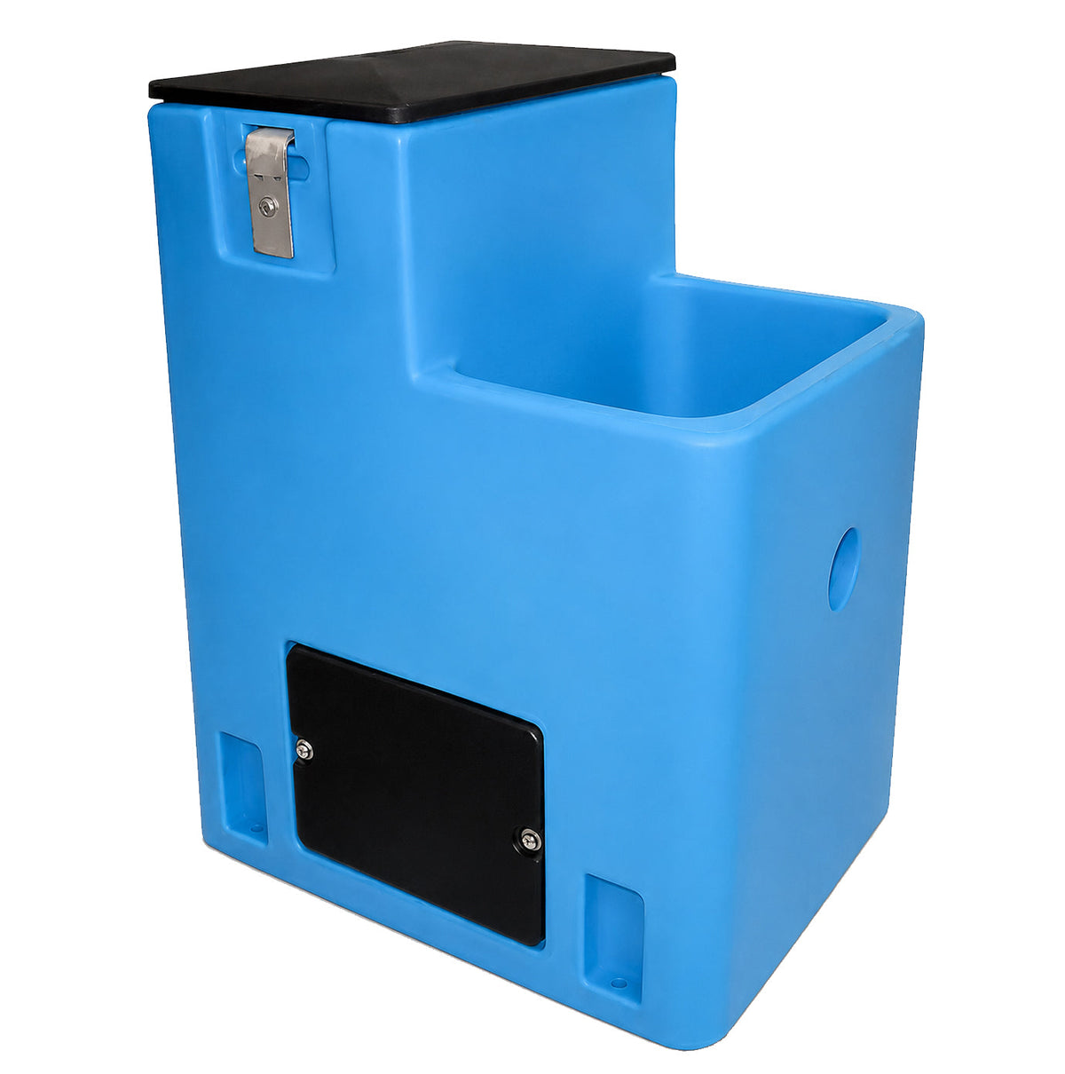 Miraco LilSpring 2801 single trough automatic waterer in blue, shown without the heat package