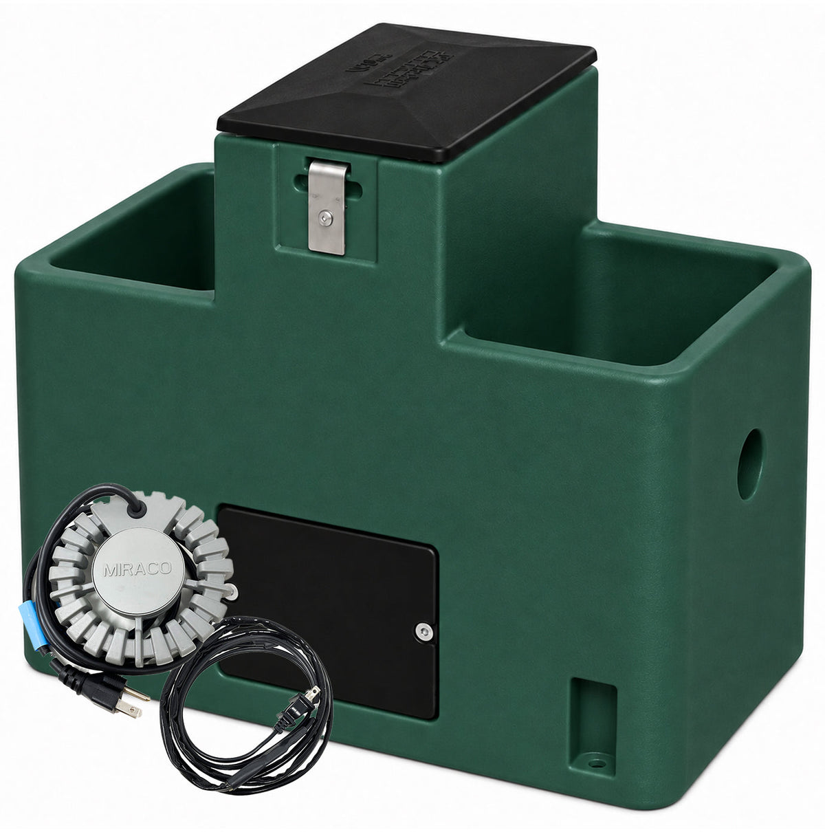 Miraco LilSpring Heated 2901 Two Trough Automatic Waterer Green 2901green