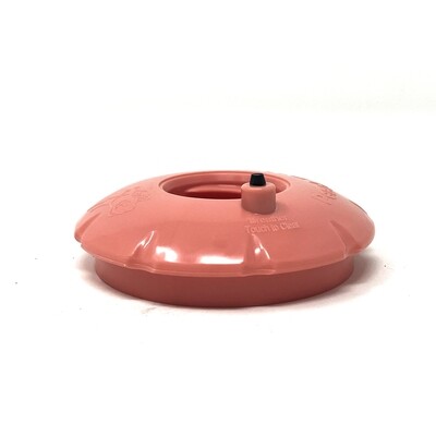 Peach Teat bottle cap ring for a calf nursing bottle, teat not included, view 2