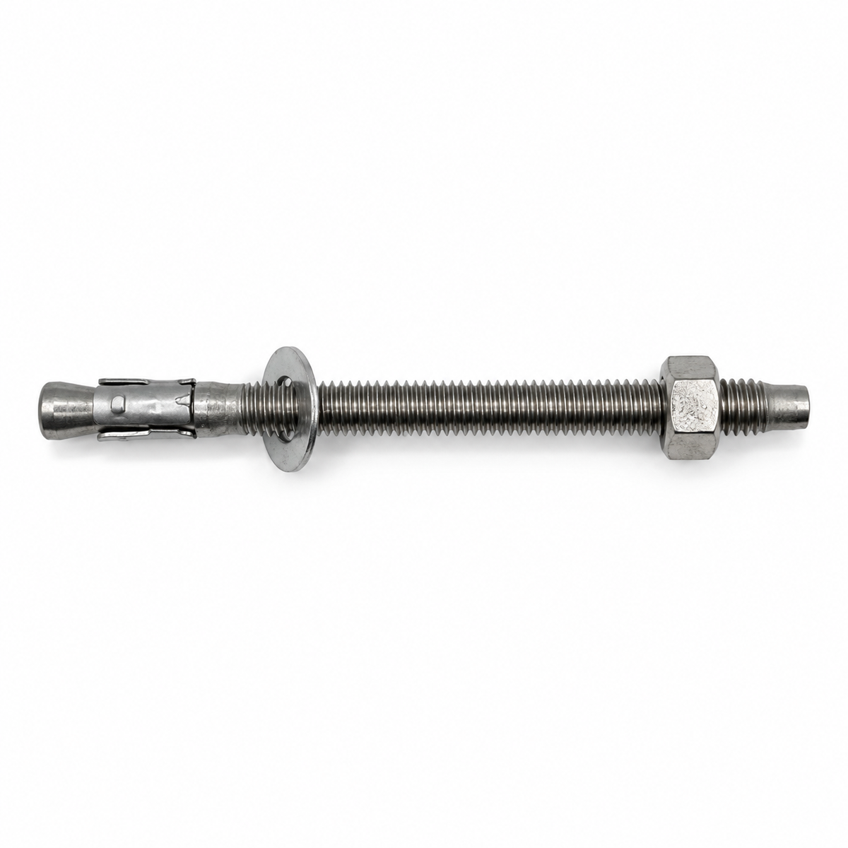 Miraco 958 anchor bolt, 3/8 by 5 inch stainless steel, with the stainless nut and washer that go with it for mounting a waterer to a concrete pad