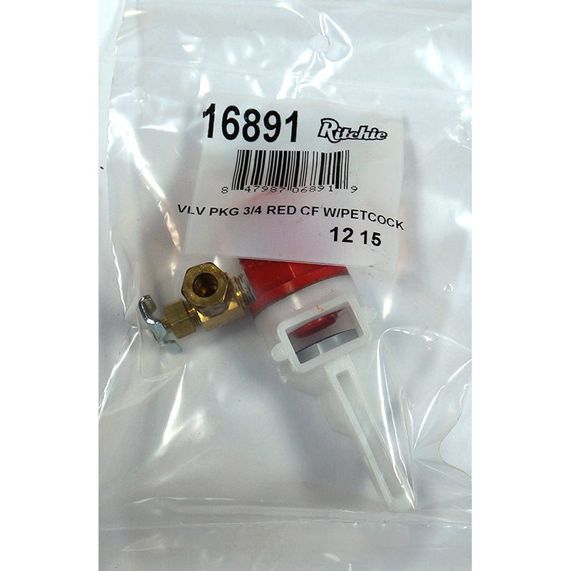 Ritchie 3/4" Red Constant Flow w/Petcock Package #16891
