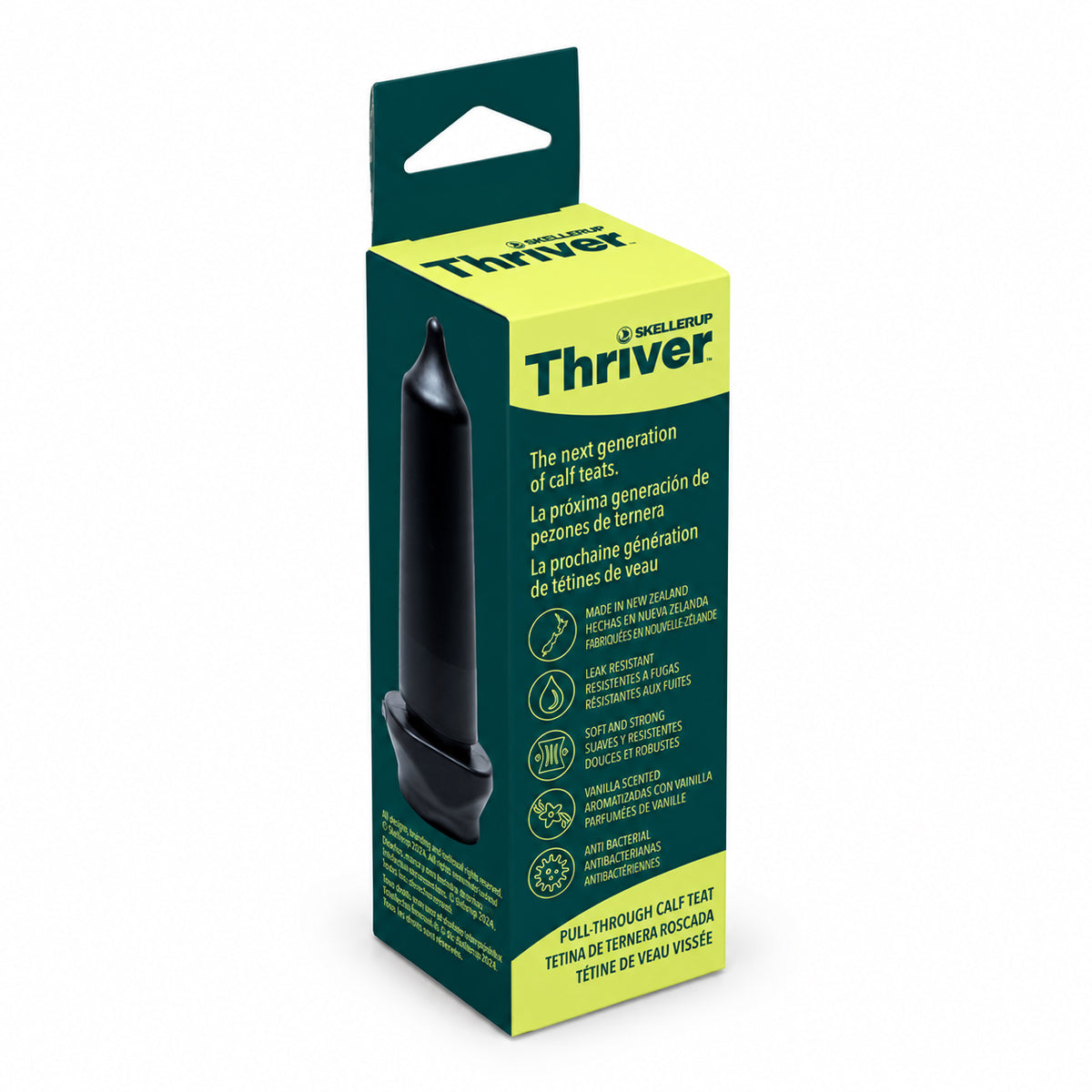 Thriver Pull Through Calf Teat, Black, for Pink Feeders