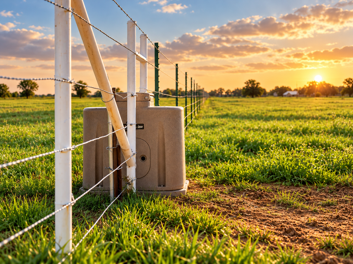 Classic Equine by Ritchie AutoFount 2 mounted in a fence line to water two pastures