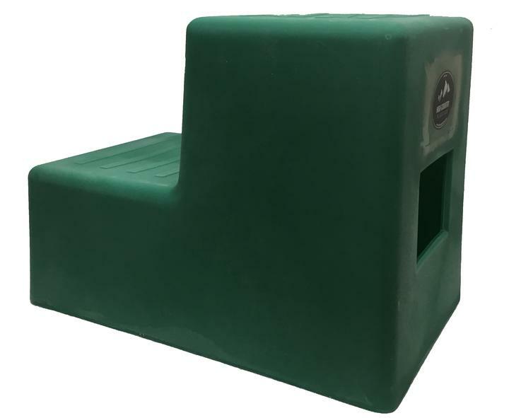 High Country Plastics MS-19 two step mounting block 19 inch in Forest Green for horse mounting and trailer access