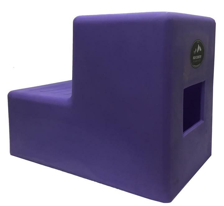 High Country Plastics MS-19 two step mounting block in purple, 19 inch poly mounting step for horses