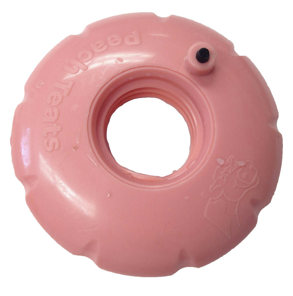 Peach Teat bottle cap ring for a calf nursing bottle, teat not included
