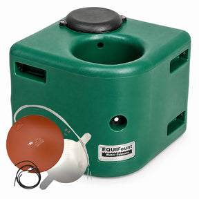 Miraco EquiFount 1100H heated corner mount single stall horse waterer in Green