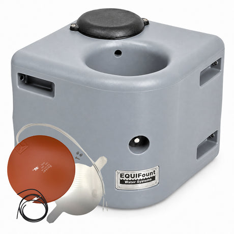 Miraco EquiFount 1100H heated corner mount single stall horse waterer in Grey