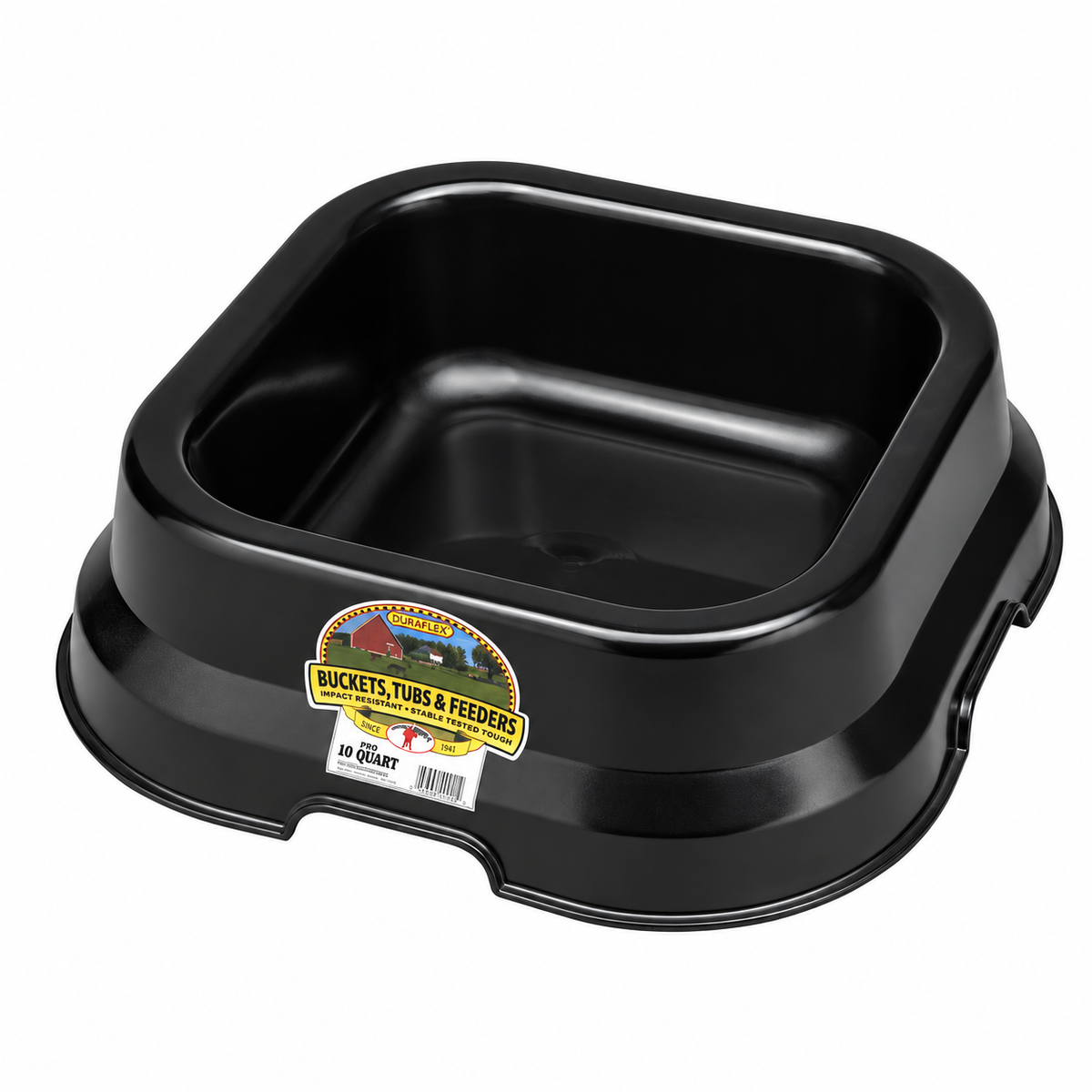 Little Giant 10 quart black DuraFlex plastic feed pan