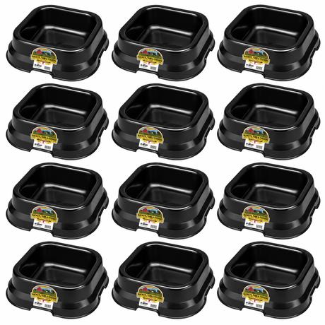 Little Giant 10 quart black DuraFlex plastic feed pan, case of 12