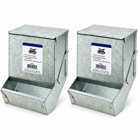 Pet Lodge Metal Small Animal Feeder with Lid 5 in AF5ML - 2 Pack, part 11520364x2