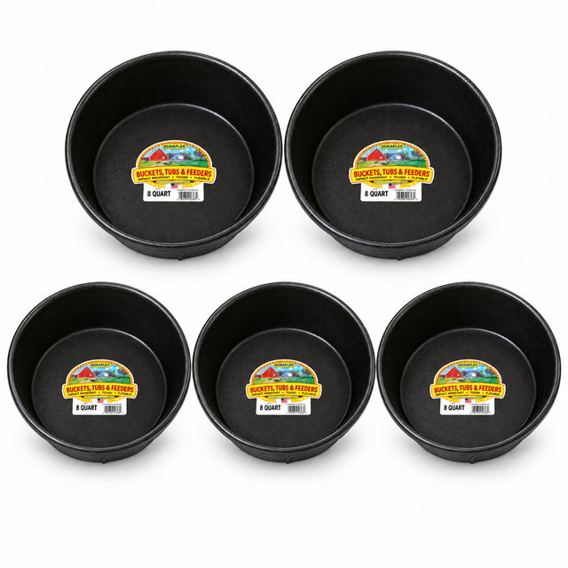 Little Giant DuraFlex Rubber Feed Pan - 8 Quarts - 5 pack, part 11593572x5