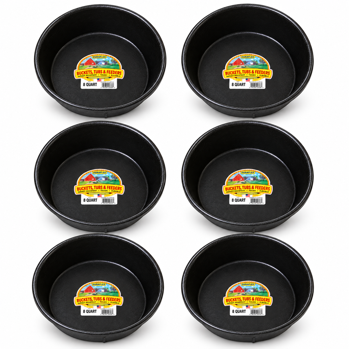 Little Giant DuraFlex Rubber Feed Pan - 8 Quarts, case of 6, part 11593572x6