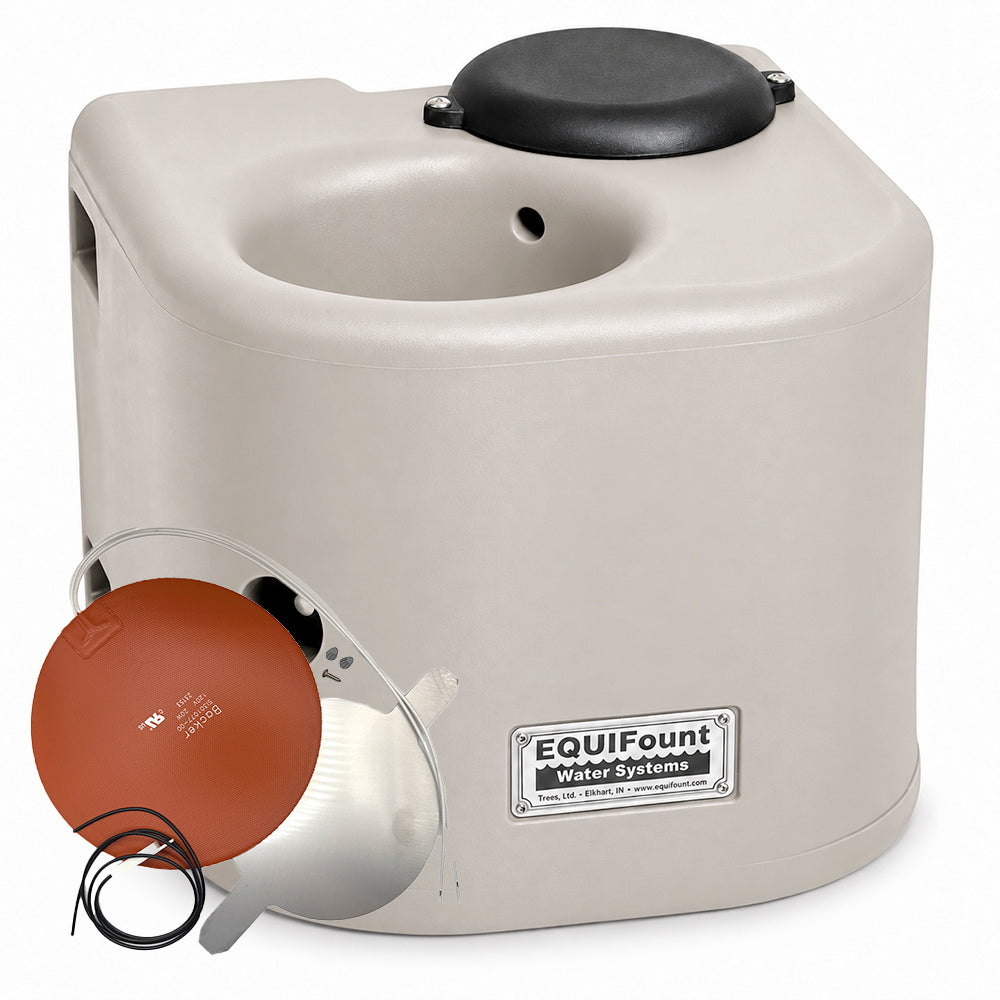 Miraco EquiFount 1200H heated flush mount single stall horse waterer in Beige