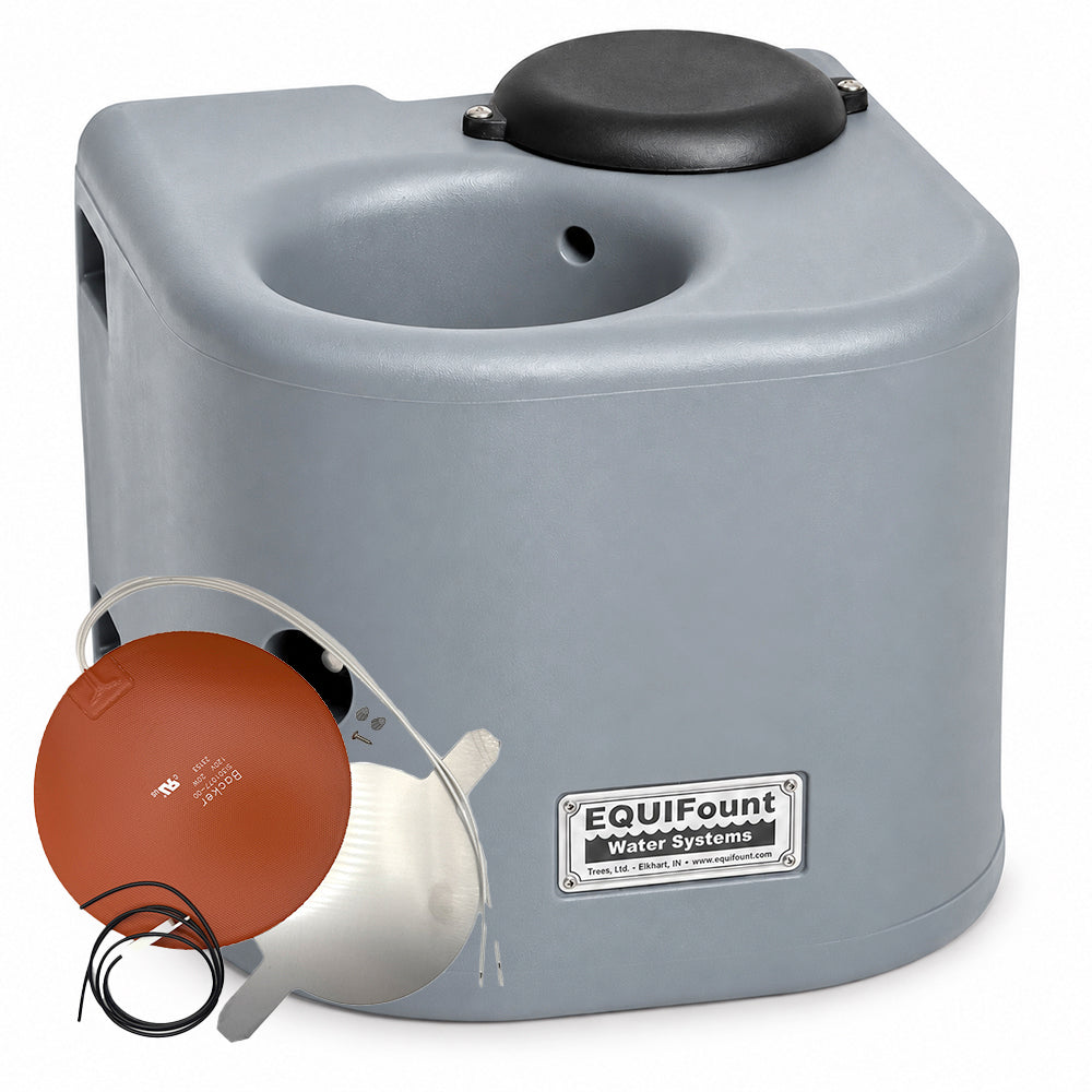 Miraco EquiFount 1200H heated flush mount single stall horse waterer in Grey