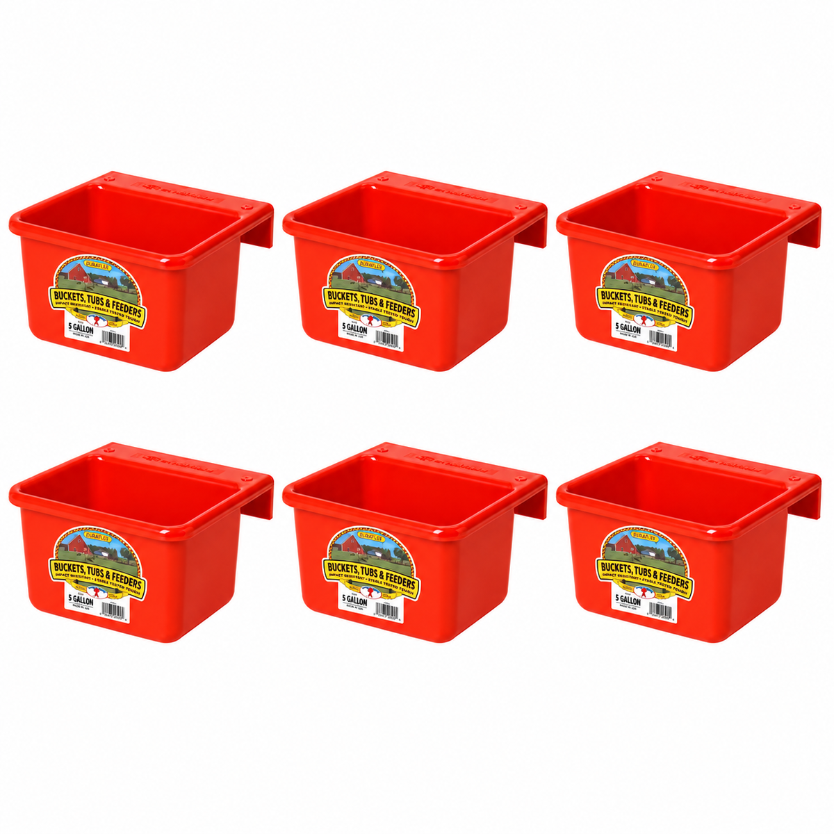 Little Giant 6 Quart Red DuraFlex Plastic Mini Feeder MF6Red, case of 6, part 12422036x6