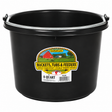 Little Giant 8 quart round plastic bucket in black, item 12741874