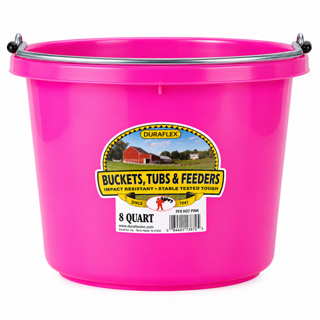 Little Giant 8 quart round plastic bucket in hot pink, item 13784215