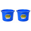 Little Giant 8 quart round plastic buckets in blue, 2 pack