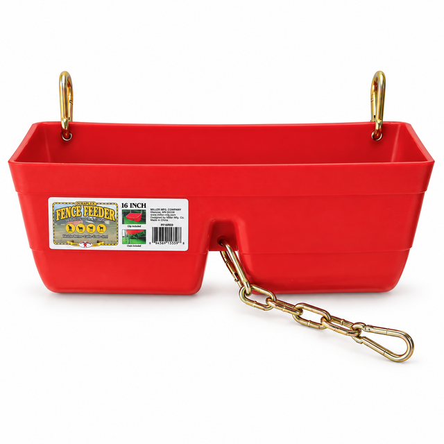 Little Giant 16 Inch Fence Feeder with Clips - Red, part 14601568