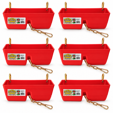 Little Giant 16 Inch Fence Feeder with Clips - Red - Case of 6, part 14601568x6