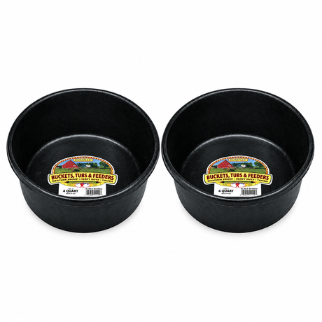 Little Giant DuraFlex 4 quart rubber feed pan, 2 pack