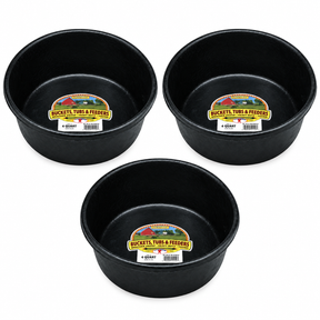 Little Giant DuraFlex 4 quart rubber feed pan, 3 pack