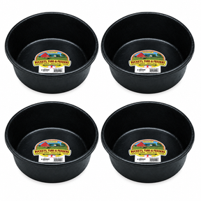 Little Giant DuraFlex 4 quart rubber feed pan, 4 pack