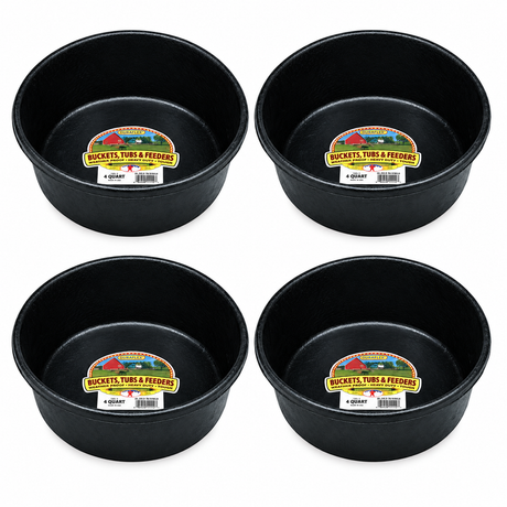 Little Giant DuraFlex 4 quart rubber feed pan, 4 pack