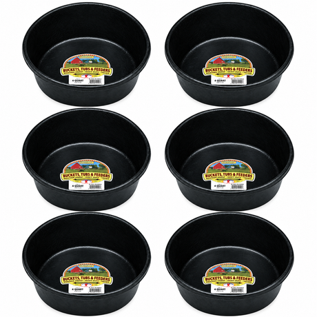 Little Giant DuraFlex 4 quart rubber feed pan, 6 pack