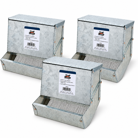 Pet Lodge Metal Small Animal Feeder with Lid and Sifter Bottom 7 in AF7SL - 3 Pack, part 16033921x3