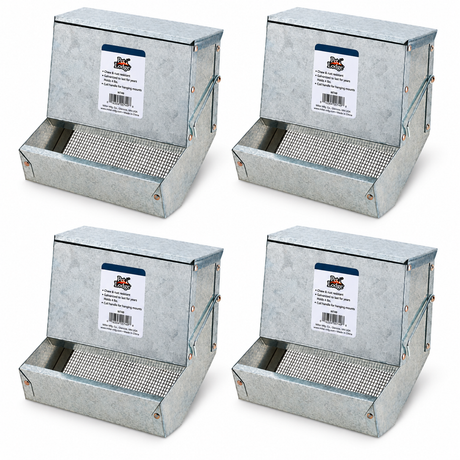 Pet Lodge Metal Small Animal Feeder with Lid and Sifter Bottom 7 in AF7SL - 4 Pack, part 16033921x4
