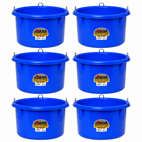 Little Giant 8 Gallon Blue Plastic Round Feeder P800Blue, case of 6, part 16052531x6