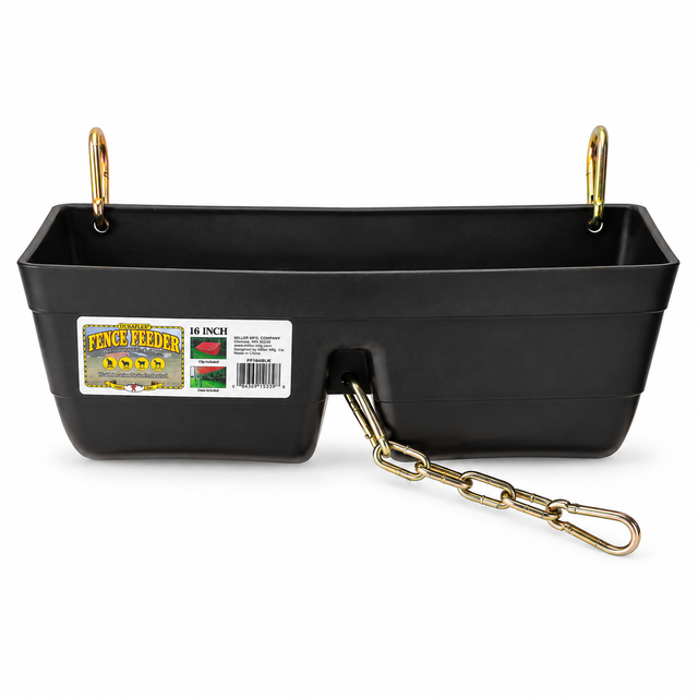 Little Giant 16 Inch Fence Feeder with Clips - Black, part 16405346