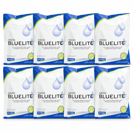 Tech Mix Bluelite Swine Formula electrolyte, case of eight 6 pound bags, part number 16453235