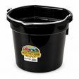 Miller MFG black flat back plastic bucket, 20 quart, with heavy duty wire bail handle