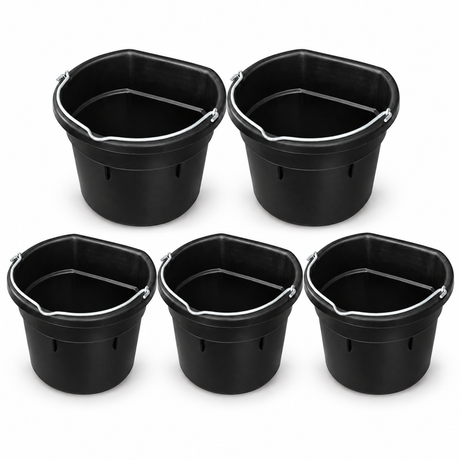 Farm Innovators Heated Flat Back Rubber Bucket 18 Quart FB-15R - 5 Pack, part 17471459x5