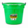 Miller MFG lime green flat back plastic bucket, 20 quart, with heavy duty wire bail handle