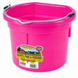 Miller MFG hot pink flat back plastic bucket, 8 quart, with heavy duty wire bail handle