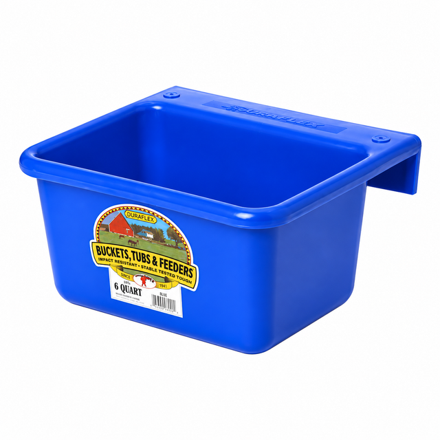 Little Giant 6 Quart Blue DuraFlex Plastic Mini Feeder MF6Blue, part 18765021