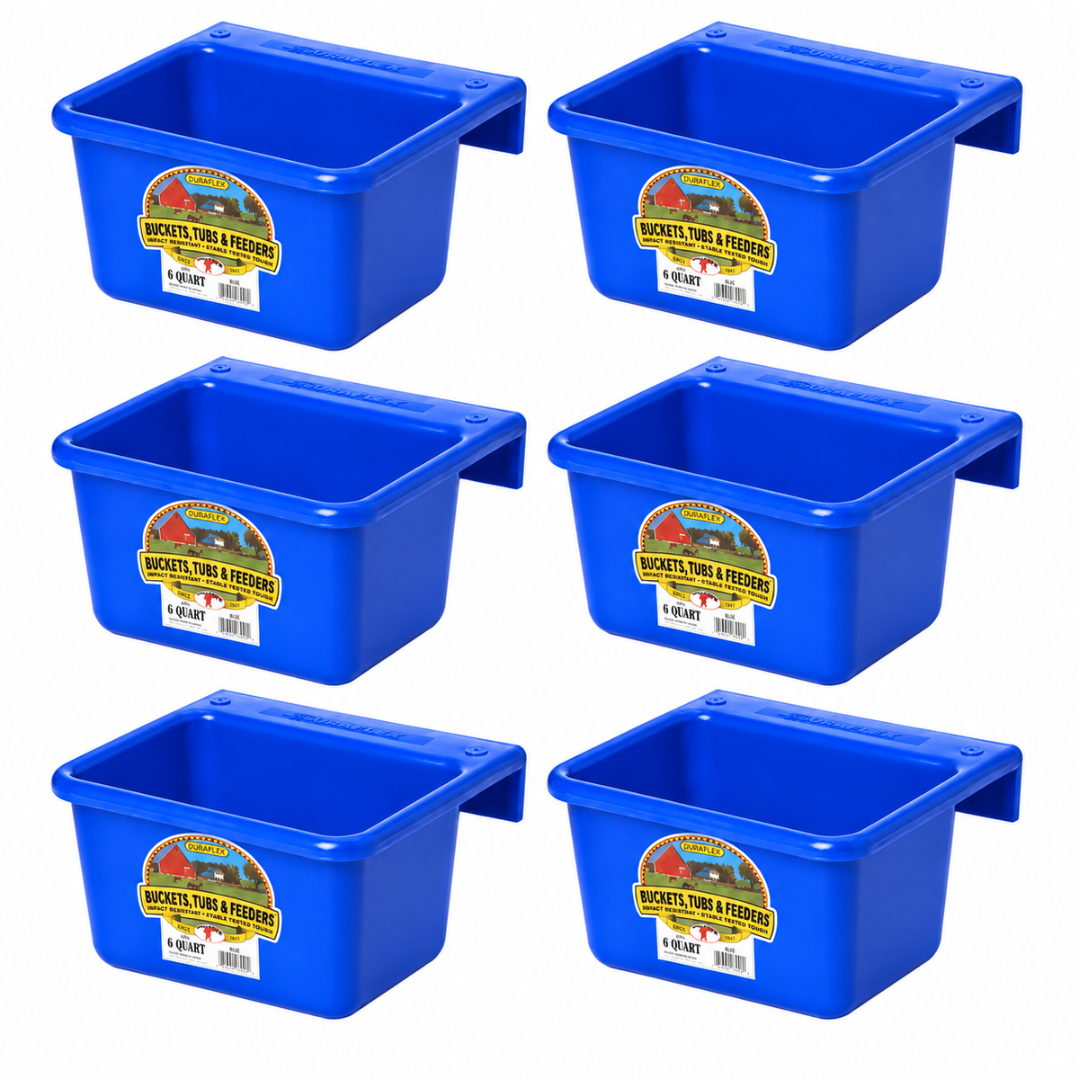 Little Giant 6 Quart Blue DuraFlex Plastic Mini Feeder MF6Blue, case of 6, part 18765021x6