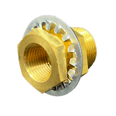 Miraco 191 Brass Bulkhead Fitting 1/2" — EquiFount Valve Replacement Part - additional view 1