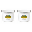 Little Giant 8 quart round plastic buckets in white, 2 pack