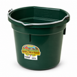 Miller MFG green flat back plastic bucket, 20 quart, with heavy duty wire bail handle