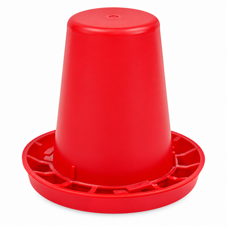 Brower 1QW plastic Super-Start poultry waterer in red, 1 quart chick fount with see through jug