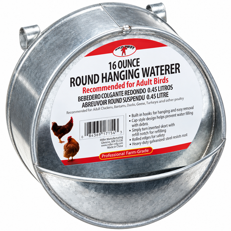 Miller MFG Galvanized Round Hanging Poultry Waterer, part 21251438