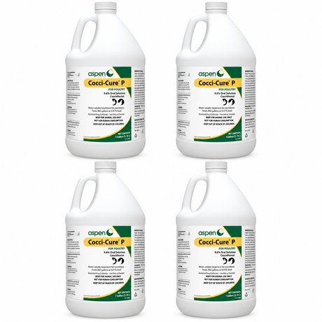 Cocci-Cure P for Poultry 9.6 percent amprolium oral solution, case of four one gallon jugs